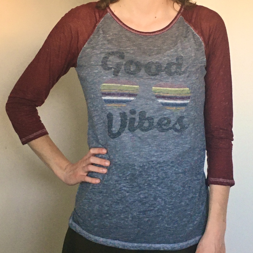 Good vibes baseball t-shirt